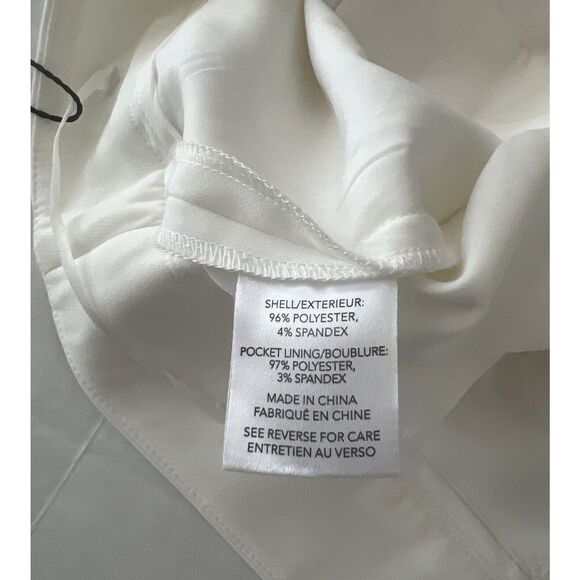 MILLY Aria Cady Sz 0 Button Tab Shorts Ivory Ecru White - Picture 7 of 16